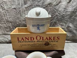 Land OLakes Creamers, Butter Crock & Crate