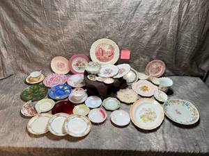 Vintage Colorful Porcelain Plate Collection