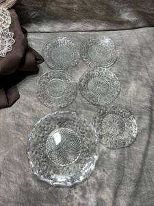 Vintage Pressed Glass Serving Pieces, d