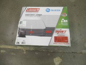 lot 519 image: Coleman GuestRest Double-High Air Mattress with Built-in 120V Pump, Queen - SOLD AS IS