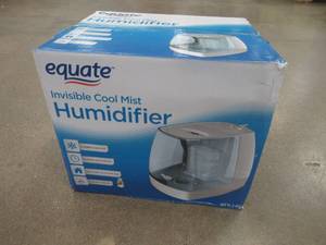 lot 520 image: Equate Invisible Cool Mist Humidifier, 1.1 Gallon, White & Blue - USED, SOLD AS IS