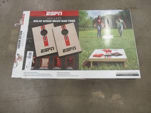 lot 536 image: ESPN Solid Wood 3 x 2 Bean Bag TossCornhole Boards - SOLD AS IS