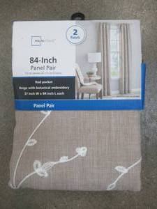 lot 578 image: Mainstays 37 x 84 Curtain Panels (2) Tan - NEW SOLD AS IS