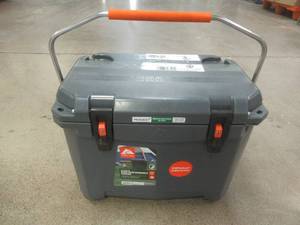 lot 617 image: Ozark Trail 26 Quart High Performance Roto-Molded Cooler with Microban, Gray - Like New SOLD AS IS.