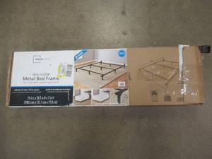 lot 668 image: Adjustable Metal Bed Frame, Twin - Queen Size - Open Box. Appears to be complete and nice condition - SOLD AS IS
