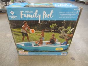 lot 677 image: Mosaic Family Pool With Seats 120 x 110 x 18 Open Box, SOLD AS IS