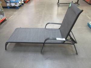 lot 682 image: Outdoor Patio Lounge Chair wit Adjustable Backrest In Gray - Some rust Spots, SOLD AS IS