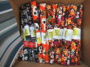 lot 693 image: Box of David Textiles, Inc. 21 x 18 100% Cotton Hallow Flowers Precut Sewing & Craft Fabric, Seasonal Patterns - New, SOLD AS IS