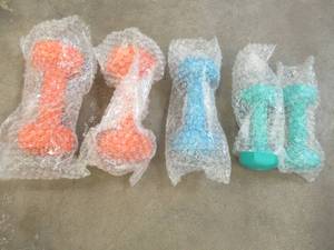 lot 694 image: (5) Training Weights, (2) 8lb, (1) 5lb and (2) 3lb - NEW SOLD AS IS
