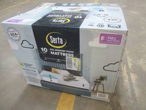 lot 707 image: Serta 10 Full-Sized Mattress With Gel Memory Foam - NEW SOLD AS IS