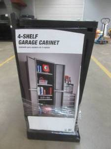 lot 708 image: 4-Shelf Garage Cabinet - Open Box, Appears to be complete - SOLD AS IS