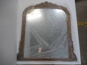lot 735 image: DEPT 17, 30 x 32 Vintage Inspired Brush Gold Mirror - NEW SOLD AS IS