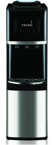 lot 547 image: Primo Water Dispenser Top Loading, HotColdRoom Temperature, Stainless, Jug Sold Separately - SOLD AS IS