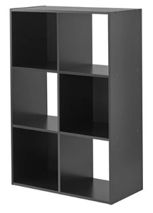 lot 550 image: Mainstays 6-Cube Storage Organizer, Black, Dimensions 23.7 W x 11.73 D x 35.39 - SOLD AS IS