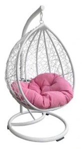 lot 690 image: Members Mark Cozy Hanging Pod WhitePink - Missing Parts(See Photos) SOLD AS IS