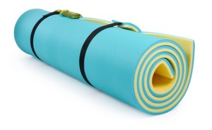 lot 691 image: Comfy Floats 12 x 5 No Inflate UV-Resistant Water Pad Pool Lake Float, YellowTeal - NEW SOLD AS IS