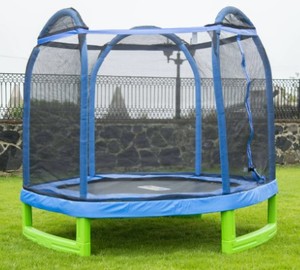 lot 709 image: Bounce Pro Bounce Pro 7-Foot My First Trampoline Hexagon (Ages 3-10) for Kids, BlueGreen, Open Box, SOLD AS IS