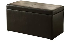 lot 714 image: Better Homes & Gardens 30-inch Hinged Storage Ottoman, Brown, Slight Cut on Side Bottom - SOLD AS IS