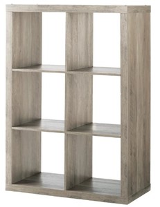 lot 726 image: Better Homes and Gardens 6-Cube Organizer, Rustic Gray, 43.35 x 30.16 x 15,35, OPEN BOX, SOLD AS IS