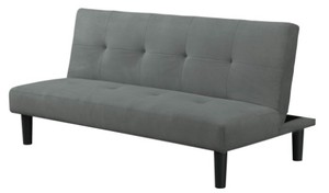 lot 728 image: Serta Easton Modern Futon, Dark Gray Fabric, 65 x 33 x 30.30, OPEN BOX - SOLD AS IS