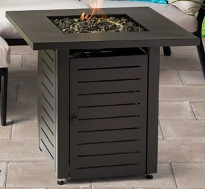 lot 734 image: Mainstays 28 Square 50000 BTU Propane Fire Pit Table, OPEN BOX - SOLD AS IS