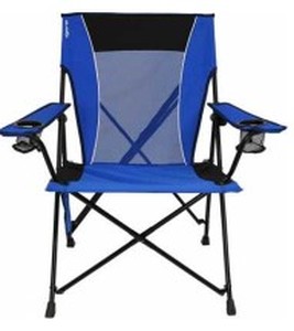 lot 748 image: Kijaro Maldives Blue Recycled Repreve Fabric Adult Dual Lock Portable Camping Chair - NEW SOLD AS IS