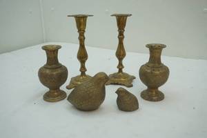lot 23 image: brass candle holders