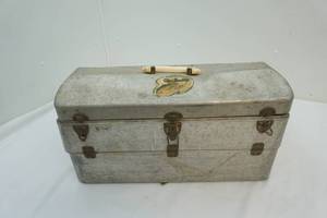 lot 150 image: Galvanized Fishing Tackle Box