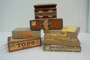 lot 259 image: Vintage Cigar Boxes, Tin Jewelry Box