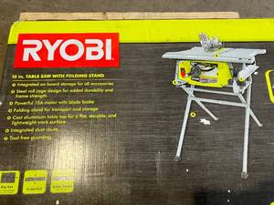 Ryobi 15 Amp 10 in. Compact Portable Jobsite Table Saw with Folding Stand