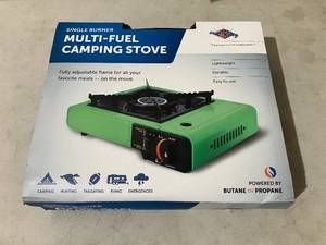 Flame King Portable Multi-Fuel Butane or Propane Camping Stove Burner with Carry Case