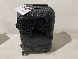 Disney Textured Mickey Mouse 21 in. Black Hard Sided Rolling Luggage
