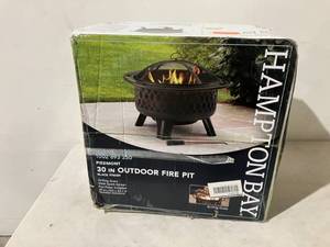 Hampton Bay Piedmont 30 in. Steel Fire Pit in Black with Poker
