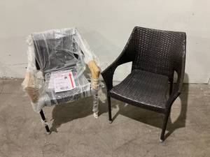 LOT of 2 Sonra Outdoor Wicker Dining Chairs