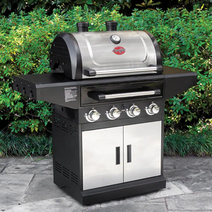 Char-Griller Pro 4-Burner Gas Grill with Multi-Fuel Flavor Drawer