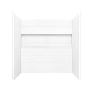 Bootz Industries Nextile 30 in. x 60 in. x 60 in. 4-Piece Direct-to-Stud Alcove Tub Surround in White