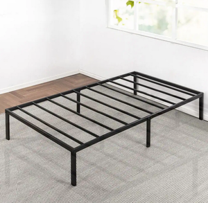 Mellow Metal Platform Bed Frame with Heavy Duty Steel Slats, Black, Twin
