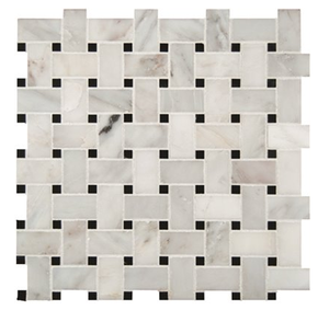 LOT OF 6 CASES. MSI Greecian White Basket Weave 12 in. x 12 in. x 10mm Honed Marble Mesh-Mounted Mosaic Tile (10 sq. ft.  case)