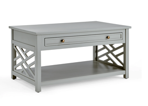 Alaterre Furniture Company Coventry 36 in. Gray Medium Rectangle Wood Coffee Table with Drawer