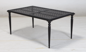Hampton Bay Laurel Oaks Black Metal Outdoor Dining Table