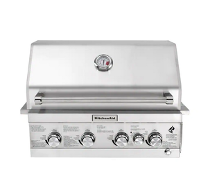 KitchenAid 4-Burner Built-in Propane Gas Island Grill Head in Stainless Steel with Rotisserie Burner