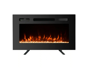 Boyel Living 30 in. 1500-Watt750-Watt Electric Wall Mounted Recessed Fireplace with Remote in Black