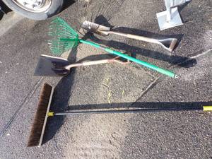 Broom, Shovels and Green Rake