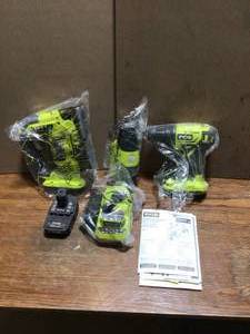 lot 45 image: RYOBI ONE 18V Cordless 3-Tool Combo Kit with 1.5 Ah Battery and Charger