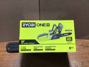 lot 94 image: RYOBI ONE 18V 10 in. Cordless Battery Chainsaw (Tool Only)