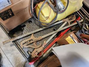 lot 71 image: Lot of (4) Vintage Vintage Items - (3) Well Water Pumps, Wheel