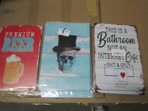 lot of 9 metal signs 8 inch x 12 in...