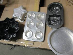 assorted cake pans and muffin tins ...