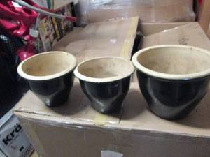 set of 3 ceramic flower pots ...