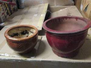 set of 2 ceramic flower pots ...